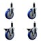 Service Caster 5'' Blue Poly Wheel Swivel 1-1/8'' Expanding Stem Caster Set 2 Brakes, 4PK SCC-EX20S514-PPUB-BLUE-2-PLB-2-118 - alternate 1